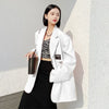 Orange Oversize Blazer Women 2022 Autumn Loose Wide Shoulder Suit Coats Casual Black Label Blazers Female