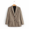 Ordifree 2023 Spring Autumn 2 Piece Set Women Plaid Blazer Suit Jacket Mini Skirt Blazer and Skirt Set