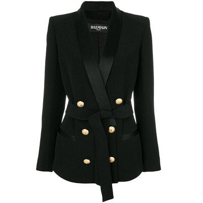 Original Design Women Blazers and Jackets 2022 Autumn Winter Fashion Double Breasted Metal Buttons Slim Was Thin Blazer Feminino