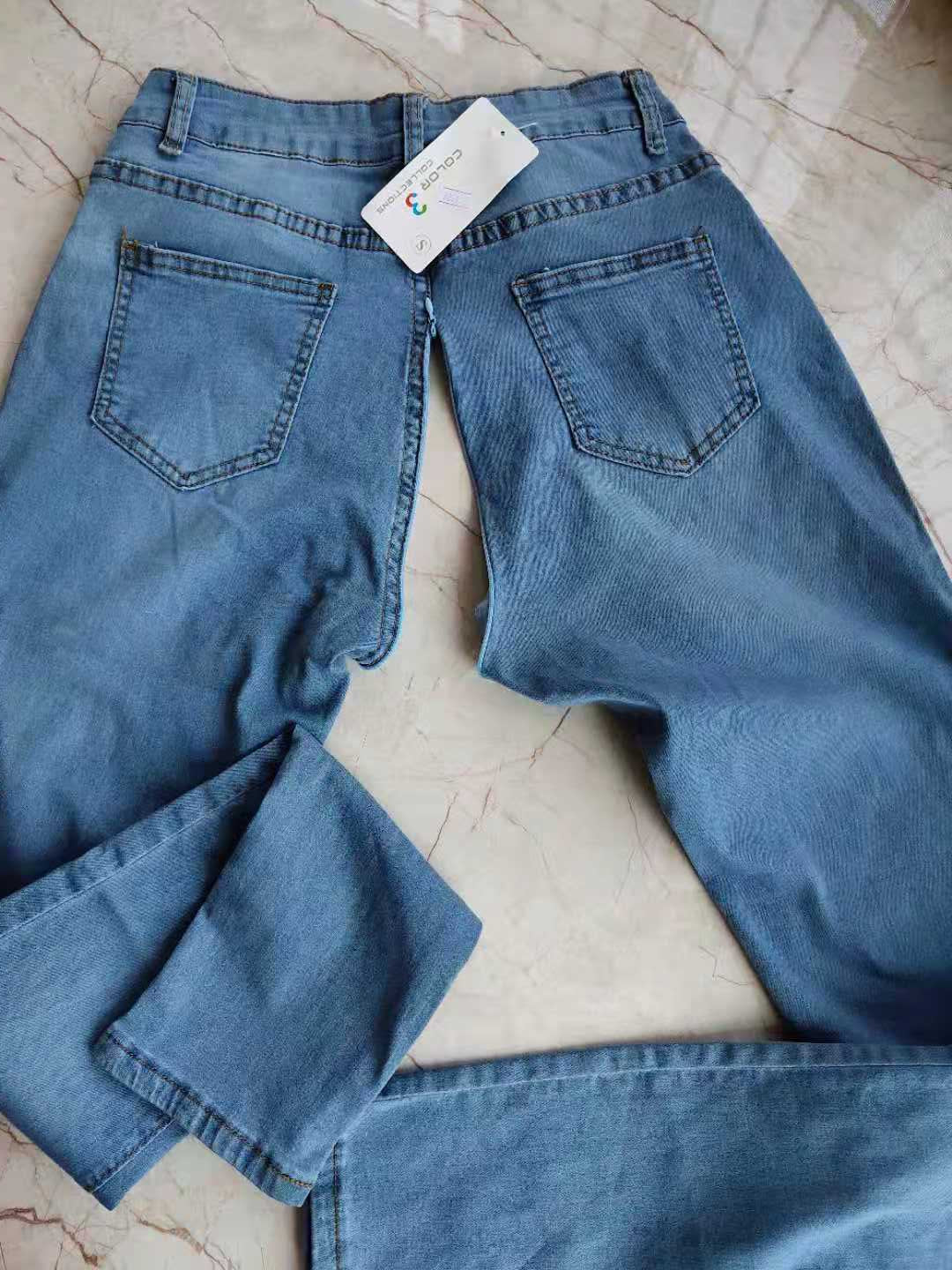 Outdoor Sex Open Crotch Pants for Women Hidden Zipper Trousers