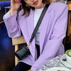Oversize Loose Purple Blazer Jacket Elegant Casual Long Sleeve Single-breasted Slim Thin Suit Coat Chic Tops Temperament