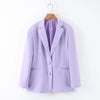 Oversize Loose Purple Blazer Jacket Elegant Casual Long Sleeve Single-breasted Slim Thin Suit Coat Chic Tops Temperament