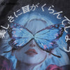 Oversize Men Tshirt Hip Hop Japanese Girl Butterfly Print Distressed Punk Gothic Tee Shirt Streetwear 2023 Summer Casual T-Shirt