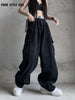 Oversize Retro Y2K Pants Women Harajuku Hip Hop Solid Color Black Streetwear Baggy Wide Leg Punk Rock Gothic Grunge Trousers