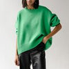 Oversize Winter Pullover Women Loose Solid Knitted Sweater Korean Long Sleeve Knitwear Female Casual O-Neck Warm Jumper