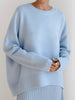 Oversize Winter Pullover Women Loose Solid Knitted Sweater Korean Long Sleeve Knitwear Female Casual O-Neck Warm Jumper