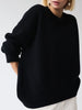 Oversize Winter Pullover Women Loose Solid Knitted Sweater Korean Long Sleeve Knitwear Female Casual O-Neck Warm Jumper