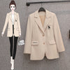 Oversize Women's Autumn Office Lady Coat Suit Jacket Slim Temperament High-level Sense of Fried Street Was Blazer Horse Printing