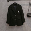Oversize Women's Autumn Office Lady Coat Suit Jacket Slim Temperament High-level Sense of Fried Street Was Blazer Horse Printing