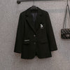 Oversize Women's Autumn Office Lady Coat Suit Jacket Slim Temperament High-level Sense of Fried Street Was Blazer Horse Printing
