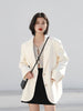 Oversized 2023 Double Breasted White Women's Blazers Pockets Female Formal Jackets Elegant Loose Outerwear Tops Spring Autumn