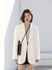 Oversized 2023 Double Breasted White Women's Blazers Pockets Female Formal Jackets Elegant Loose Outerwear Tops Spring Autumn