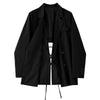 Oversized Blazer Women Spring Japanese Green Suit Jacket Female Overcoat Hollow Out Design Sense Cross Strap Casual Thin Suit
