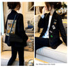 Oversized Korean Black Suit Blazers Outerwear Long Sleeve Women Thin Suit Coat 2023 Casual Label Print Blazers NZ121