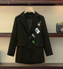 Oversized Korean Black Suit Blazers Outerwear Long Sleeve Women Thin Suit Coat 2023 Casual Label Print Blazers NZ121