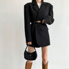 Oversized Solid Balzers Elegant Notched Collar Women Jacket Long Sleeve Single-breasted Female Blazer 2023 Autumn Winter Outwear