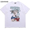 Oversized T Shirt Streetwear Men Harajuku Japanese Anime Girl Print Short Sleeve Tshirt Hip Hop Casual Loose Cotton T-Shirts Top