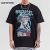 Oversized T Shirt Streetwear Men Harajuku Japanese Anime Girl Print Short Sleeve Tshirt Hip Hop Casual Loose Cotton T-Shirts Top