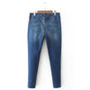 Oversized Women Jeans Casual High Waist Autumn Pant Slim Stretch Cotton Denim Trousers for Woman Blue Plus Size 5XL 6XL 7XL AH1