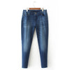 Oversized Women Jeans Casual High Waist Autumn Pant Slim Stretch Cotton Denim Trousers for Woman Blue Plus Size 5XL 6XL 7XL AH1