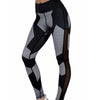Printed High Waist Fitness Leggings Women Workout Elastic Leggings Black Mesh Patchwork For Women Sporting Pants