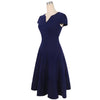 Audrey Hepburn 50s Vestidos Womens Dress Formal V Neck Casual Office Wear Working Bodycon Knee Length A-line Dresses