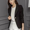 Women Black Slim Fit Blazer Jackets Notched Office Work White Blazer Outfits Casual Tops Long Sleeve Outerwear Coats S