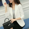 Women Black Slim Fit Blazer Jackets Notched Office Work White Blazer Outfits Casual Tops Long Sleeve Outerwear Coats S