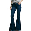 Spring Mid Waist Flare Jeans Pants Stretch Skinny Jeans Women Wide Leg Slim Hip Denim Boot Cut Trousers KWA0506-5