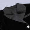 PB Chic Velvet Two Pieces Suit Polka Dot Long Sleeves Turn-down Collar Lace Splicing Celebrity Party Crop Tops Mini Skirt Set