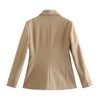 PB&ZA 2023 Autumn Women's Clothing European and American Style Solid Color Suit Collar Metal Button Slim Suit Outside