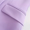 PB&ZA 2023 Autumn Women's Korean Version of the Flap Pocket Double Breasted Slim Fit Mid-length Suit Jacket 7764295