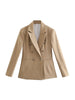 PB&ZA 2753225  Women's 2023 Fall Double Breasted Suit Jacket Retro Long Sleeve Pocket Women's Jacket 2753225