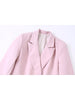 PB&ZA Women 2023 Autumn Slim Fit Double Breasted Blazer Coat Vintage Long Sleeve Pockets Female Outerwear Chic