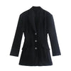 PB&ZA autumn and winter women's elegant temperament slim long-sleeved artificial jewelry breasted long suit jacket 9457/393