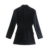 PB&ZA autumn and winter women's elegant temperament slim long-sleeved artificial jewelry breasted long suit jacket 9457/393