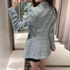 PB & ZA2023 Spring and Autumn women's clothing elegant commuting Plaid texture double-breasted casual suit jacket