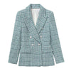 PB & ZA2023 Spring and Autumn women's clothing elegant commuting Plaid texture double-breasted casual suit jacket
