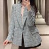 PB & ZA2023 Spring and Autumn women's clothing elegant commuting Plaid texture double-breasted casual suit jacket