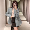 PB & ZA2023 Spring and Autumn women's clothing elegant commuting Plaid texture double-breasted casual suit jacket
