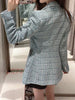 PB&ZA2324140Women 2023 Spring Double Breasted Textures Blazer Coat Vintage Long Sleeve Pockets Outerwear Chic2324/140