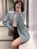 PB&ZA2324140Women 2023 Spring Double Breasted Textures Blazer Coat Vintage Long Sleeve Pockets Outerwear Chic2324/140