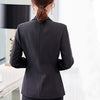 PEONFFLY Women Single Button Long Sleeve Blazer Female Plus Size Suit Office Casual Black Pink Jacket Autumn S-XXL