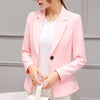 Ladies Blazer Sleeve Long Business Office Suit Jackets Female Pink Gray Blaser Women Blazer Femme