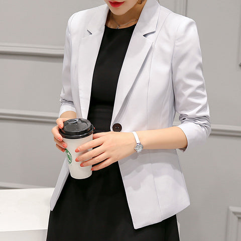 Ladies Blazer Sleeve Long Business Office Suit Jackets Female Pink Gray Blaser Women Blazer Femme