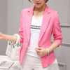 Ladies Blazer Sleeve Long Business Office Suit Jackets Female Pink Sky bule bule Blaser Women Blazer Femme