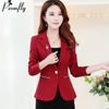 New Fashion Women's Coat Spring Autumn Slim Single Button Blazer Feminino Plus Size Casual Ladies Blazers