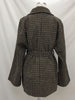 PEONFLY  2022 Autumn Winter Thick Houndstooth Plaid Tweed Women Blazer Korean Style Black Suit Jacket Female Long Sleeve Coat
