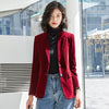 PEONFLY 2022Spring Autumn Suit Coat Women Slim Velvet Long-sleeved Suit Jacket Female Casual Plus size Blazer