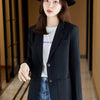 PEONFLY 2023 Women's Graceful Pink Blazers  Korean Elegant Half Sleeve Suit Jacket Trousers Outfits Ladies Workwea